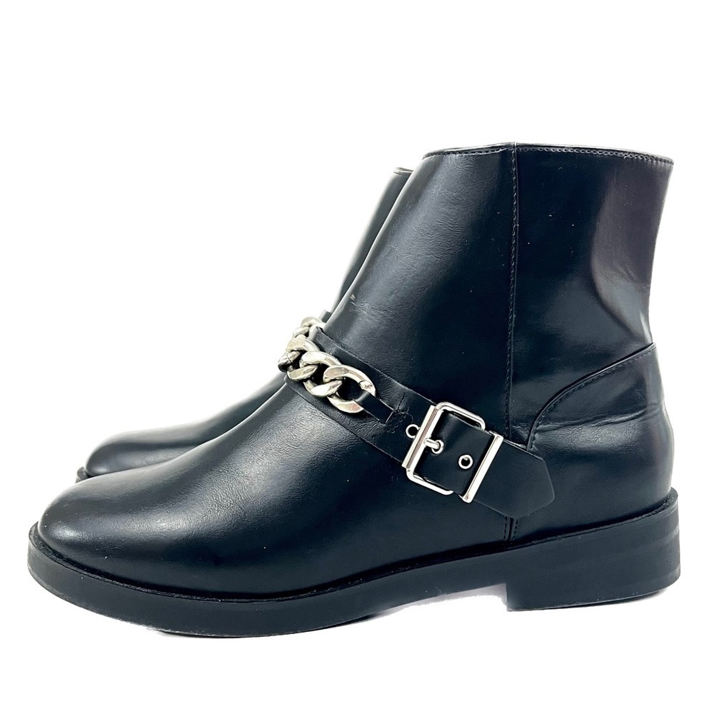 Zara Chain Black Booties - Size 37 / 6.5